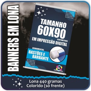 Banner 60x90 Lona 440g Brilho 60X90 | 4X0 |   