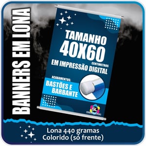 Banner 40x60 Lona 440g Brilho 40X60 | 4X0 |   