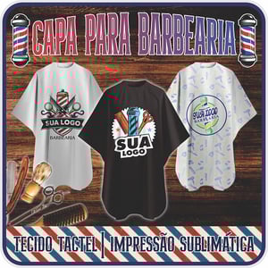 CAPA PARA BARBEARIA Tecido Tactel |  Sublimação |  Velcro 