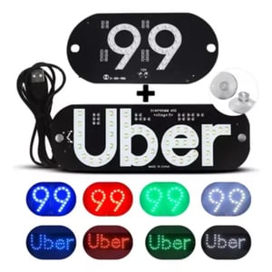 Plaquinha de LED 99 / UBER      