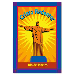 POSTER COM BORDA ESPELHADA - AZUL - PARA MONTAR
