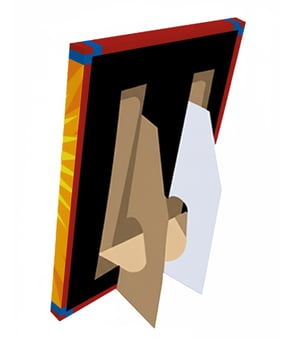 EM BREVE! Poster com Borda Espelhada - Vinho - Para Montar*