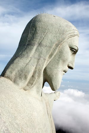 Poster com Borda Espelhada - Cabeça Cristo - Para Montar*