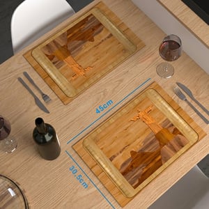 Lindo Jogo Americano Cristo Redentor - Madeira Clara