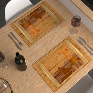 Lindo Jogo Americano Cristo Redentor - Madeira Clara