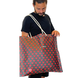 Especial - Bolsa Lona Furadinha Preta - Design Exclusivo - I LOVE RIO