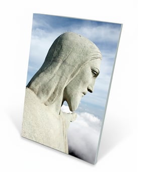 Poster com Borda Espelhada - Cabeça Cristo - Para Montar* Cartão 312g. 25x37 cm - Poster com chassi estruturado em cartão. Impressão UV a 4/0 cores. com Laminação, Corte Especial, *NECESITA DE MONTAGEM! BEM SIMPLES! Depois de montado está pronto para ir para a parede.