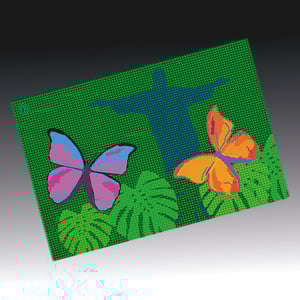 Lindo Jogo Americano - Borboletas Impresso sobre PP Polipropileno 30,5x45cm. Impressão UV a 4/0 cores. Serigrafia no verso.  Corte Especial, 