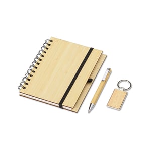 Kit ecológico com Chaveiro, Caderno e Caneta