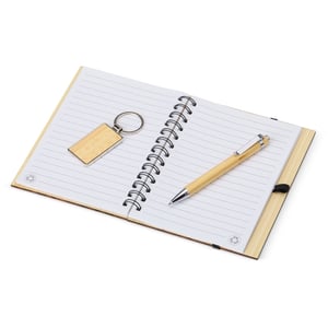 Kit ecológico com Chaveiro, Caderno e Caneta
