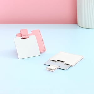 Espelho de Aço Inox Quadrado com Estojo