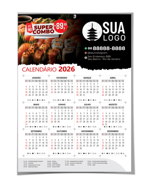Calendário de Parede A3