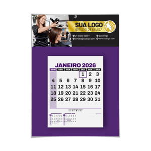 Calendário de parede com folha destacável A4