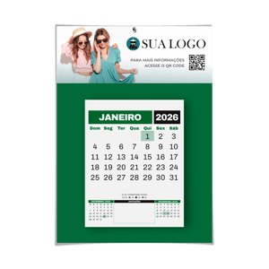 Calendário de parede com folha destacável A4