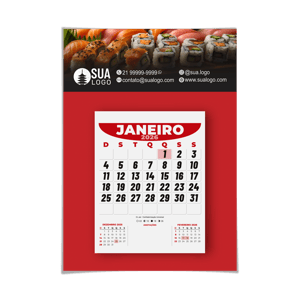 Calendário de parede com folha destacável A3