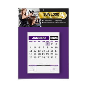 Calendário de parede com folha destacável A3