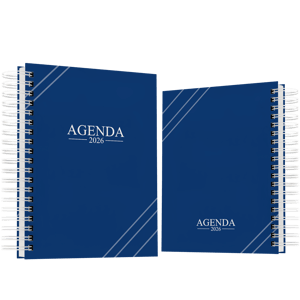 Agenda 2026 Comercial Clássica Capa Dura (A5) 148x210mm  Laminação Brilho ou Fosco Encadernação Wire-O 
