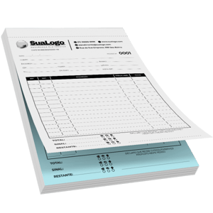 Bloco Autocopiativo 2 vias A4 Papel Autocopiativo 56gr/m² (A4) 210x297mm 4/0 (Somente frente)  Papel Autocopiativo 56gr/m² Impressão Jato de Tinta
