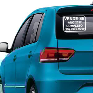 Adesivo recorte Vende-se p/ Vidro de Veículo Vinil 20x30 Cm 1x0 Brilho depilado e mascarado 
