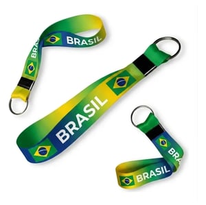 Chaveiro Personalizado Poliéster 2x18cm 4x4, Frente e Verso Colorido   