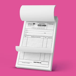 BLOCOS E COMANDAS 10x14cm - Bloco com 50 folhas Papel Comum 75g 10x14,8 1x0 - Preto e Branco Frente / Verso sem impressão  Corte reto + Blocagem 