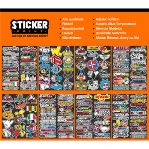 Kit 8 Cartelas 162 Adesivos