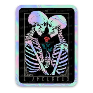 SKULLS LOVE Vinil 7~9 cm 4x0 Corte Total Tinta Eco Solvente Holográfico