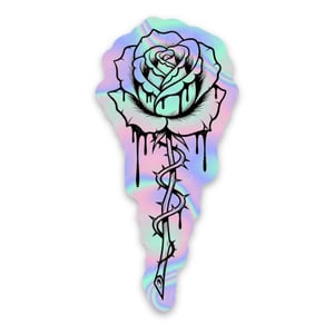 ROSA Vinil 7~9 cm 4x0 Corte Total Tinta Eco Solvente Holográfico
