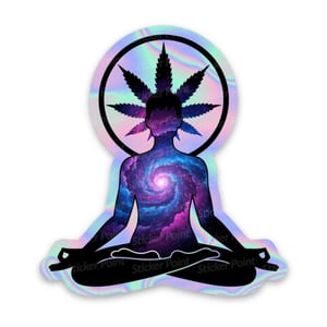 WEED YOGA Vinil 7~9 cm 4x0 Corte Total Tinta Eco Solvente Holográfico