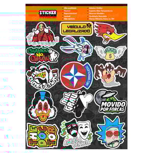 Cartela Street 4 Vinil 30 x 22 cm 4x0 Laminado Brilho Meio corte 