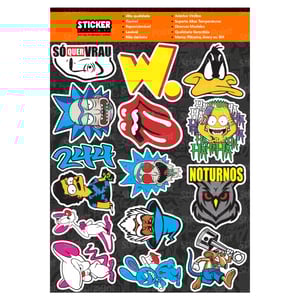 Cartela Street 8 Vinil 30 x 22 cm 4x0 Laminado Brilho Meio corte 