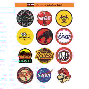 Cartela Retro 2 Vinil 21 x 15 cm 4x0 Laminado Brilho Meio corte 