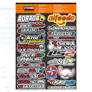 Cartela Street 3 Vinil 30 x 22 cm 4x0 Laminado Brilho Meio corte 