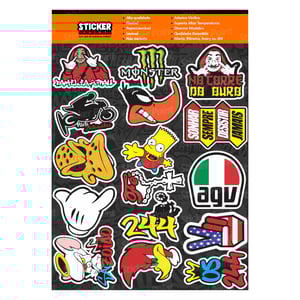 Cartela Street 7 Vinil 30 x 22 cm 4x0 Laminado Brilho Meio corte 