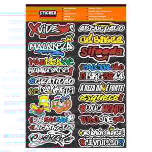 Cartela Street 5 Vinil 30 x 22 cm 4x0 Laminado Brilho Meio corte 