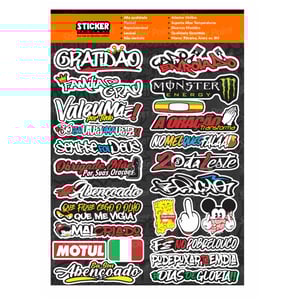 Cartela Street 1 Vinil 30 x 22 cm 4x0 Laminado Brilho Meio corte 