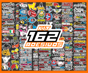 Kit 8 Cartelas 162 Adesivos Vinil 30x22 cm  Meio Corte Tinta Eco Solvente 