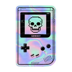 GAMEBOY HOLO Vinil 7~9 cm 4x0 Corte Total Tinta Eco Solvente Holográfico