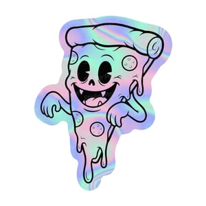 GHOST PIZZA Vinil 7~9 cm 4x0 Corte Total Tinta Eco Solvente Holográfico
