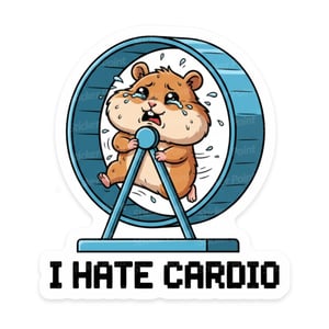 I HATE CARDIO Vinil 7~8 cm 4x0 Corte Total Tinta Eco Solvente Fosco