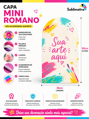 Capa Painel Romano Mini Personalizado Decorativo