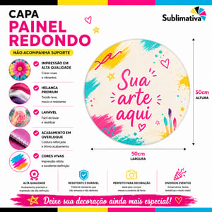 Capa Painel Redondo Mini Personalizado Decorativo