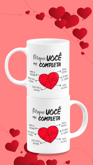 Caneca de Porcelana Personalizada Dia dos Namorados