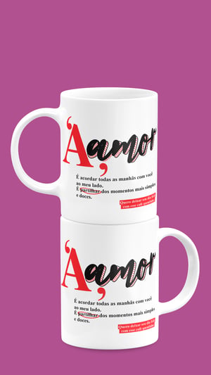 Caneca de Porcelana Personalizada Dia dos Namorados
