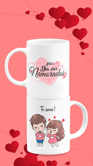 Caneca de Porcelana Personalizada Dia dos Namorados