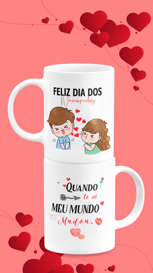 Caneca de Porcelana Personalizada Dia dos Namorados