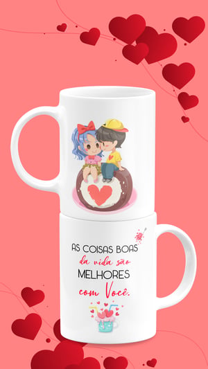 Caneca de Porcelana Personalizada Dia dos Namorados