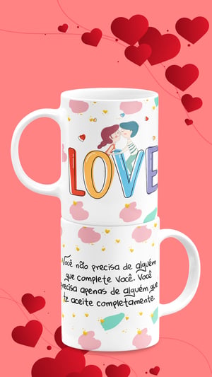 Caneca de Porcelana Dia dos Namorados Presente Perfeito
