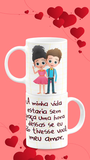 Caneca de Porcelana Dia dos Namorados Presente Perfeito