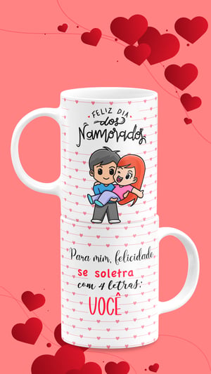 Caneca de Porcelana Dia dos Namorados Presente Perfeito